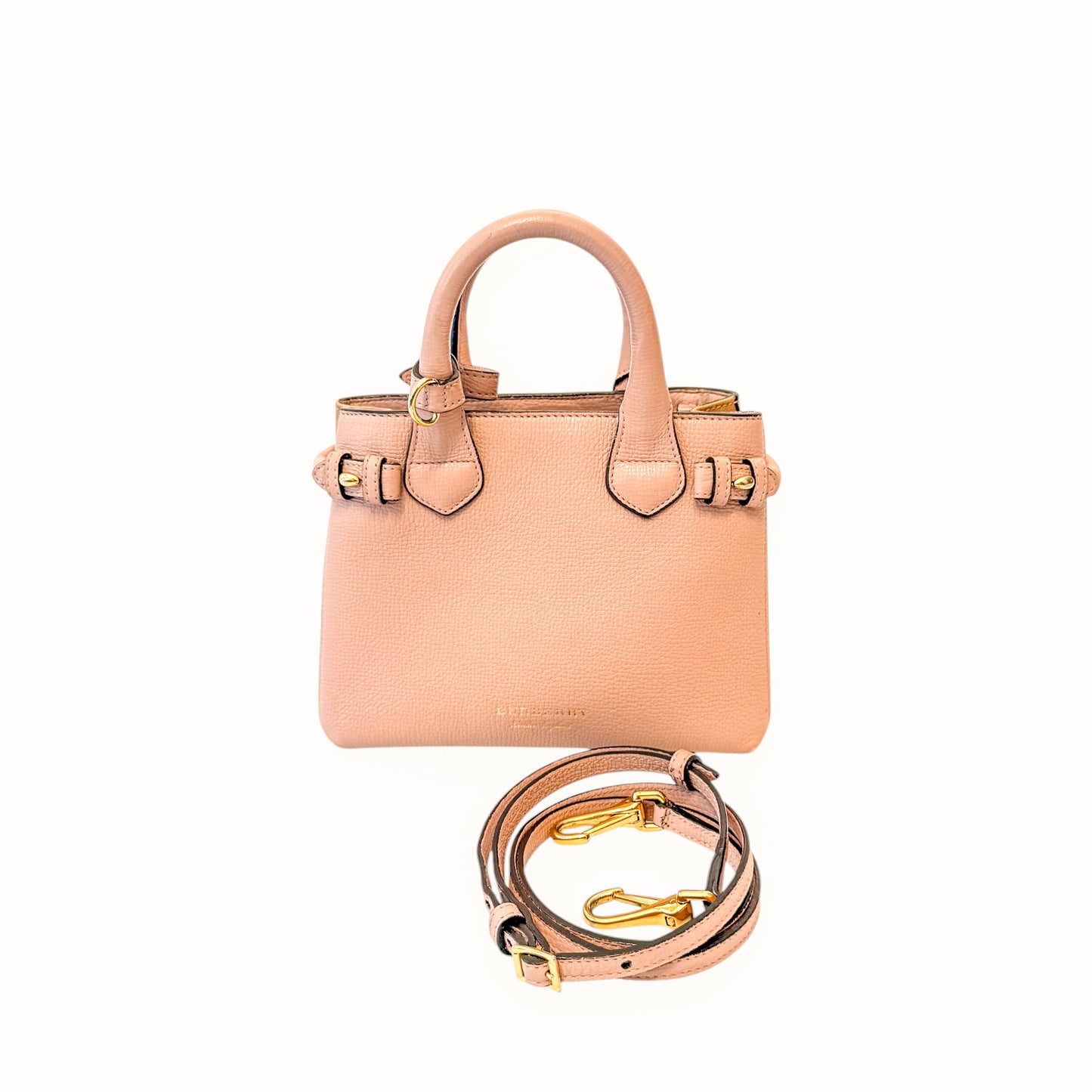 Burberry Banner Nova Check Small Tote | Blush Leather