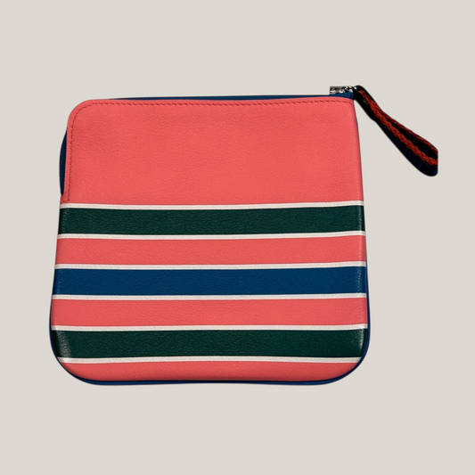 Hermès Zip Pouch | Rodeo Horse Print | Navy Leather | Brand New