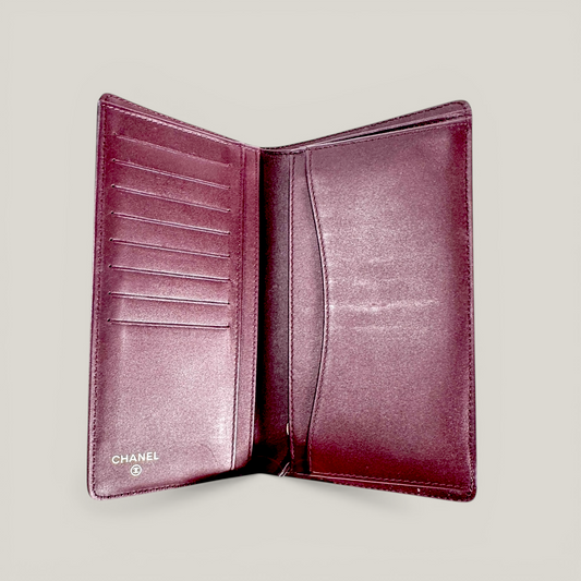 Chanel Quilted Caviar Leather L Yen Continental Wallet | Black with Gold Hardware | Like New