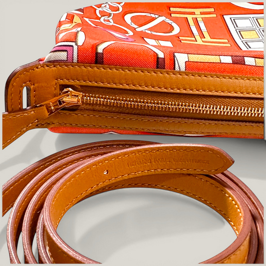 Hermès Sursoie To Go Pouch | Orange Poppy Naturel Sable Sésame | Brand New