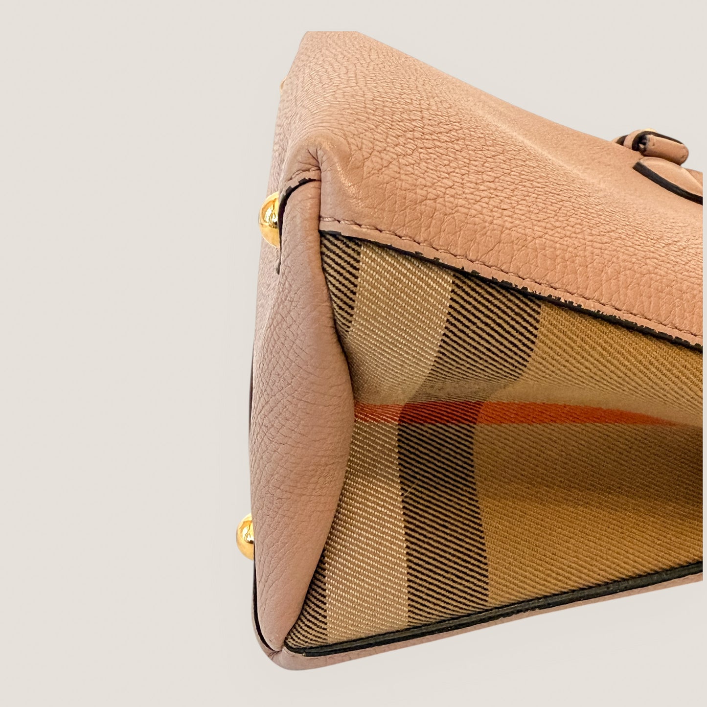 Burberry Banner Nova Check Small Tote | Blush Leather