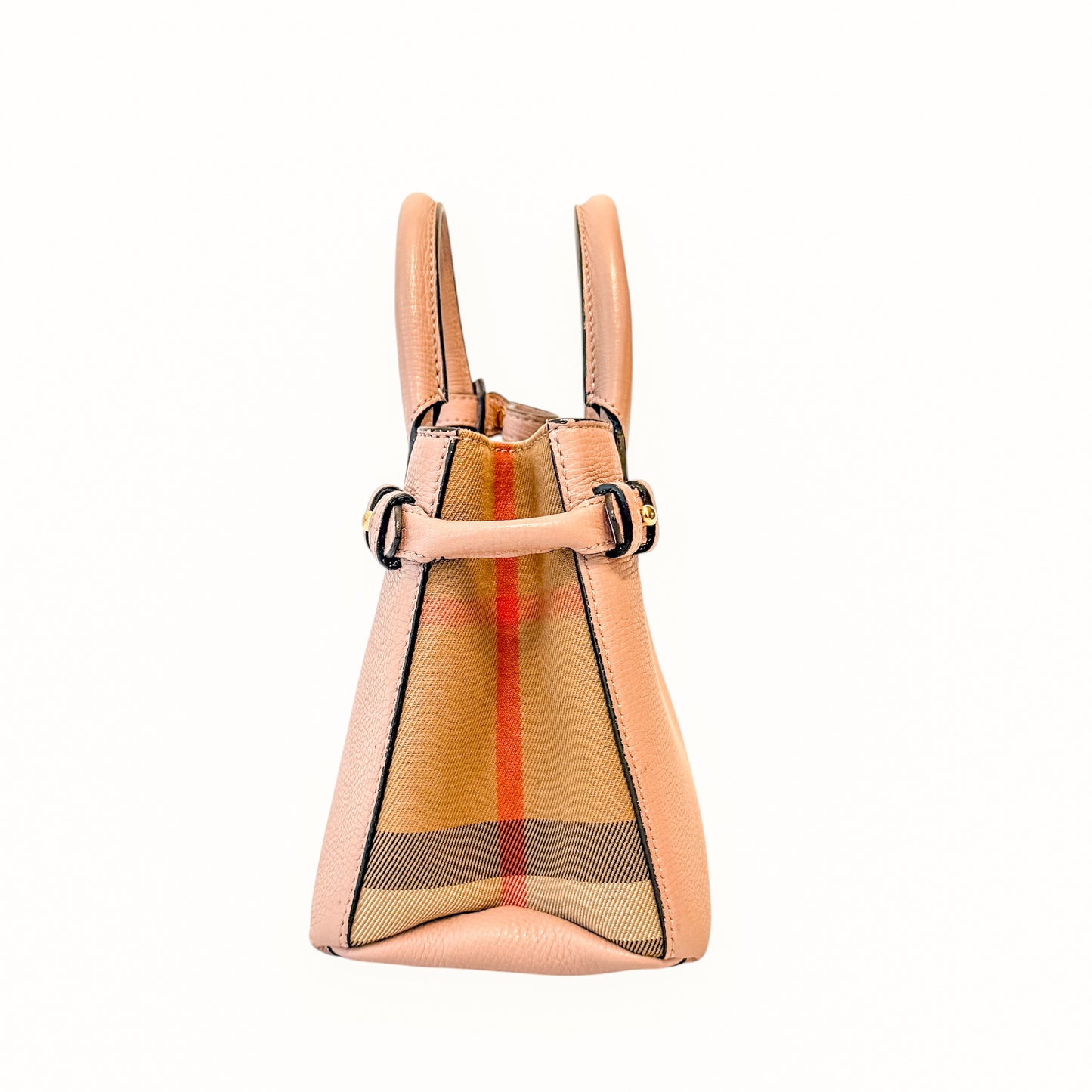 Burberry Banner Nova Check Small Tote | Blush Leather