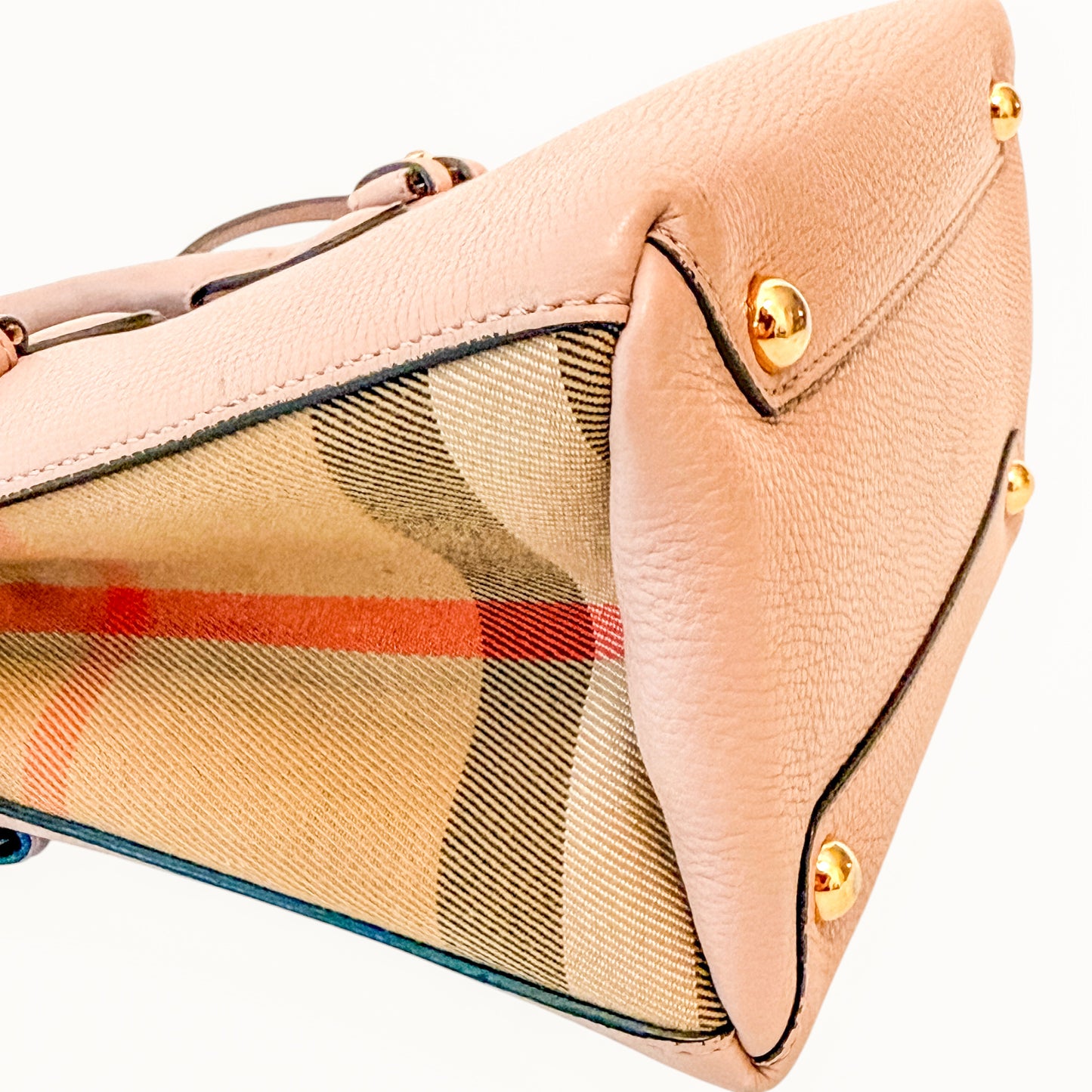Burberry Banner Nova Check Small Tote | Blush Leather
