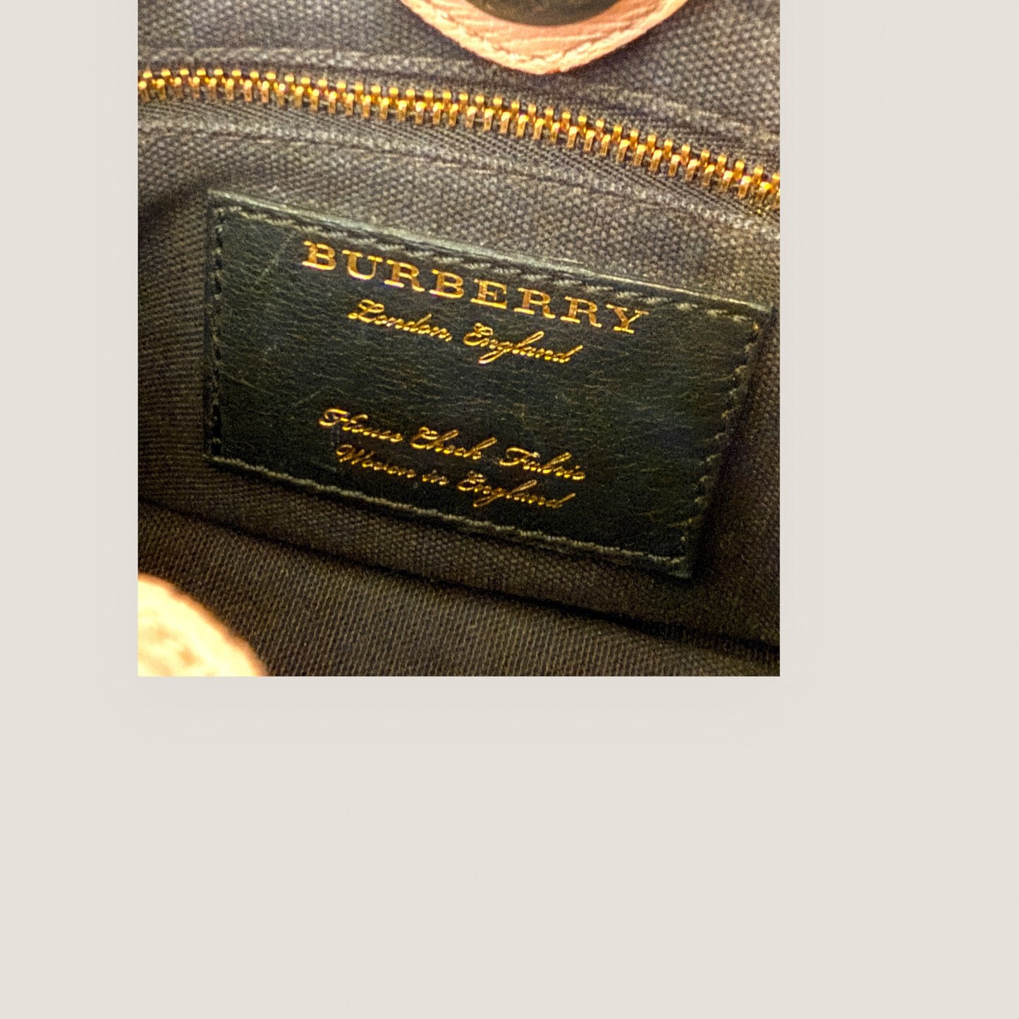 Burberry Banner Nova Check Small Tote | Blush Leather