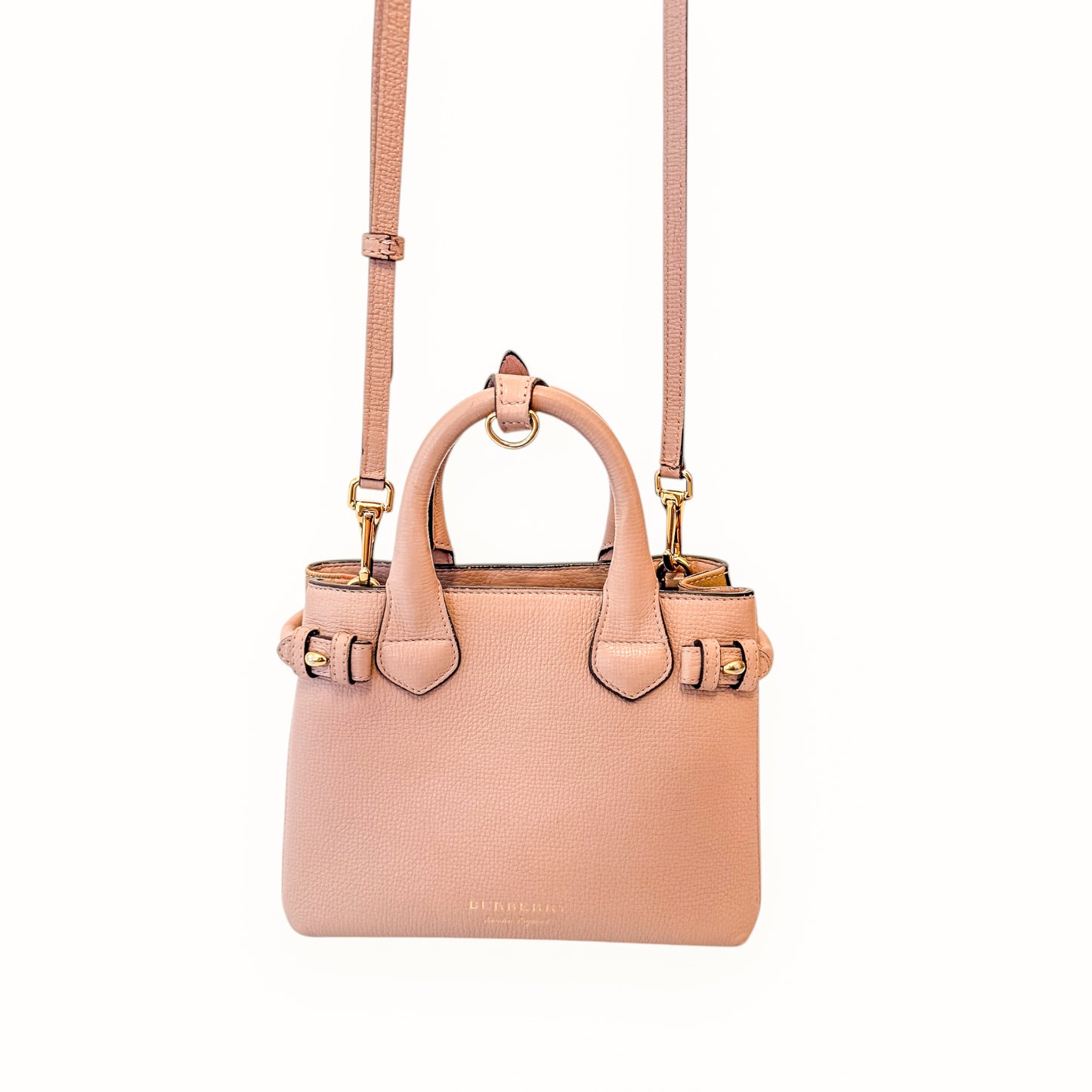 Burberry Banner Nova Check Small Tote | Blush Leather