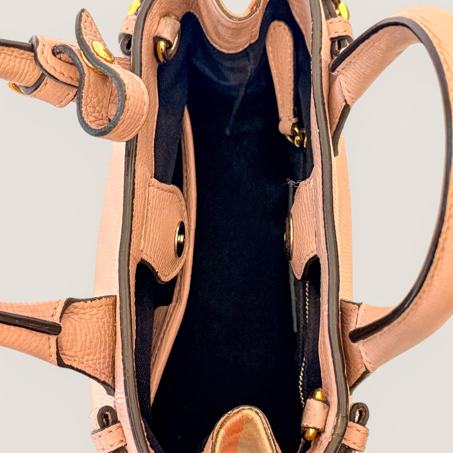 Burberry Banner Nova Check Small Tote | Blush Leather