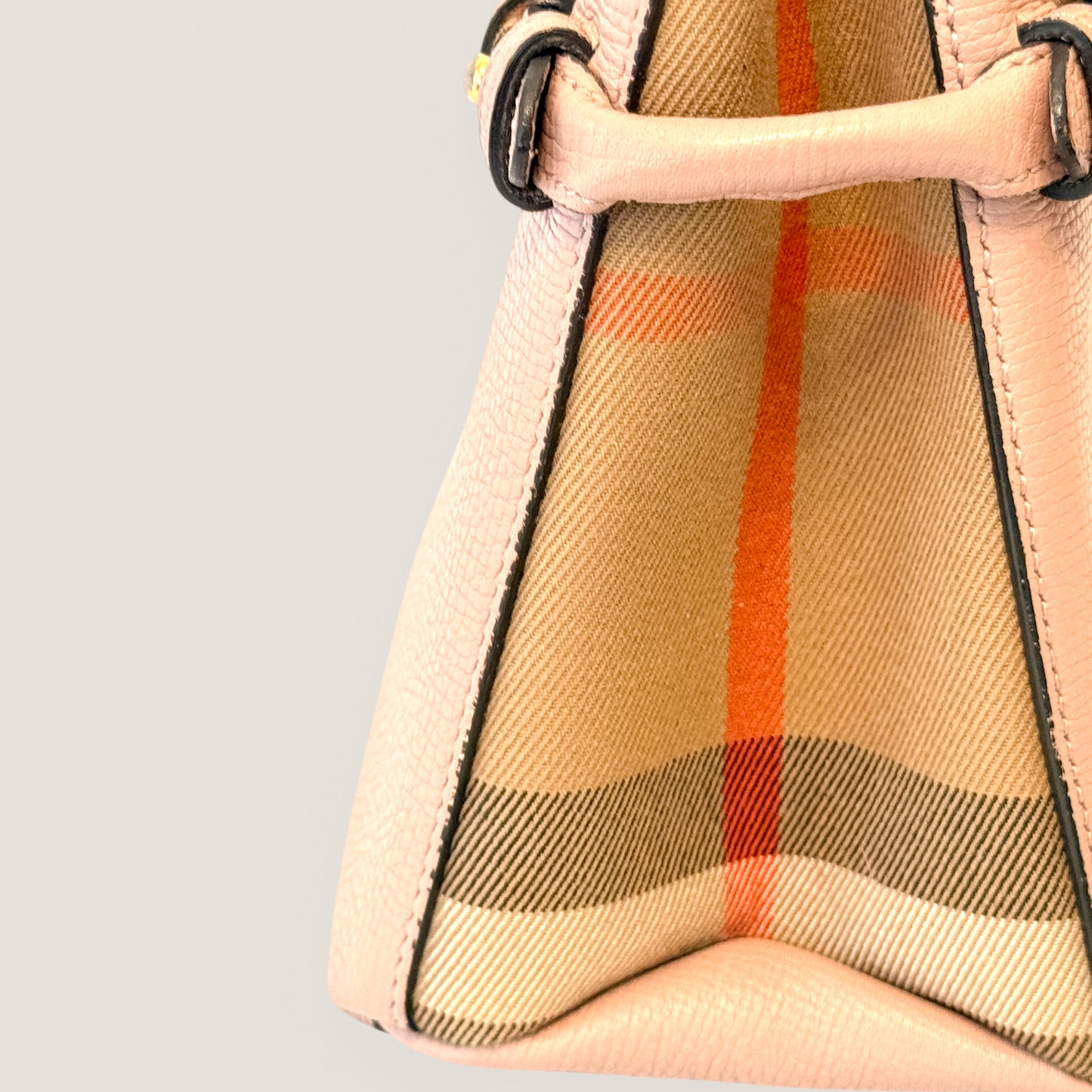 Burberry Banner Nova Check Small Tote | Blush Leather