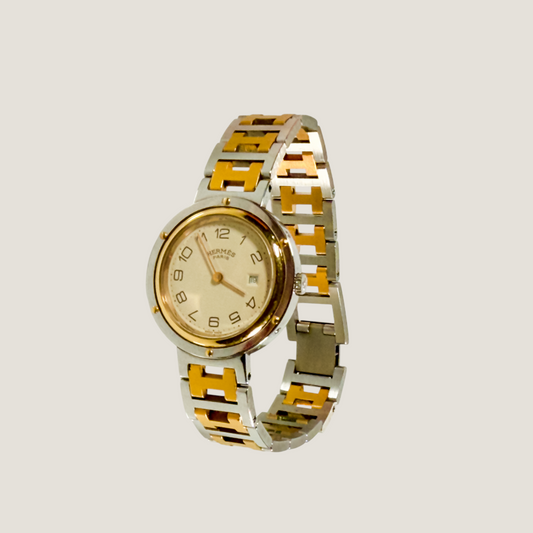 Hermès Clipper Watch | Two-Tone H-Link Bracelet | Very Good Condition