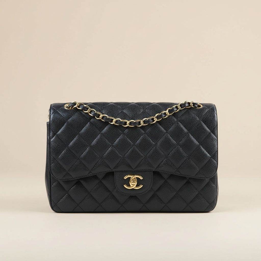 Chanel Classic Flap Jumbo | Black Caviar, Gold Hardware