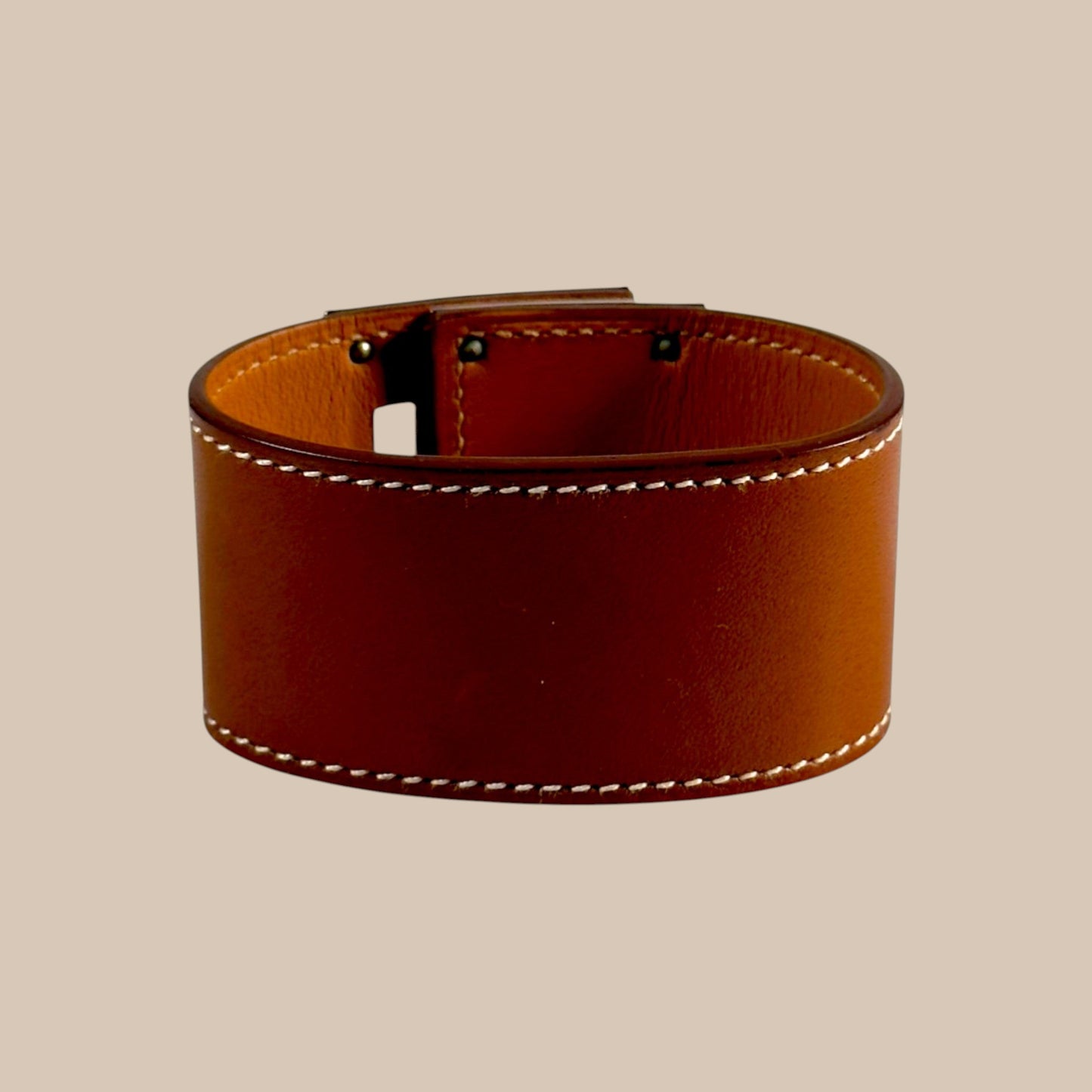 HERMÈS Kelly Dog Bracelet | Gold Swift Leather Palladium Hardware