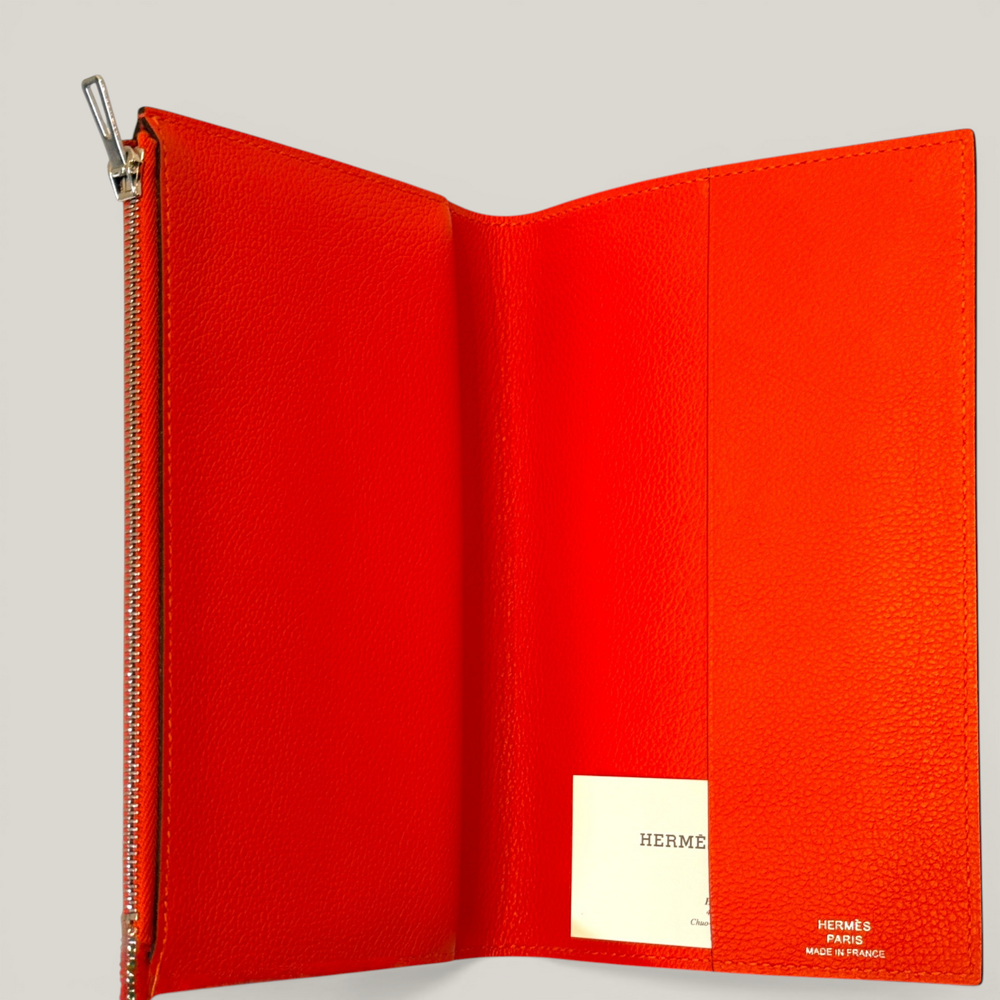 Hermès Eazip Pouch & Notebook Cover | Evercolor Calfskin in Hermès Orange | Brand New