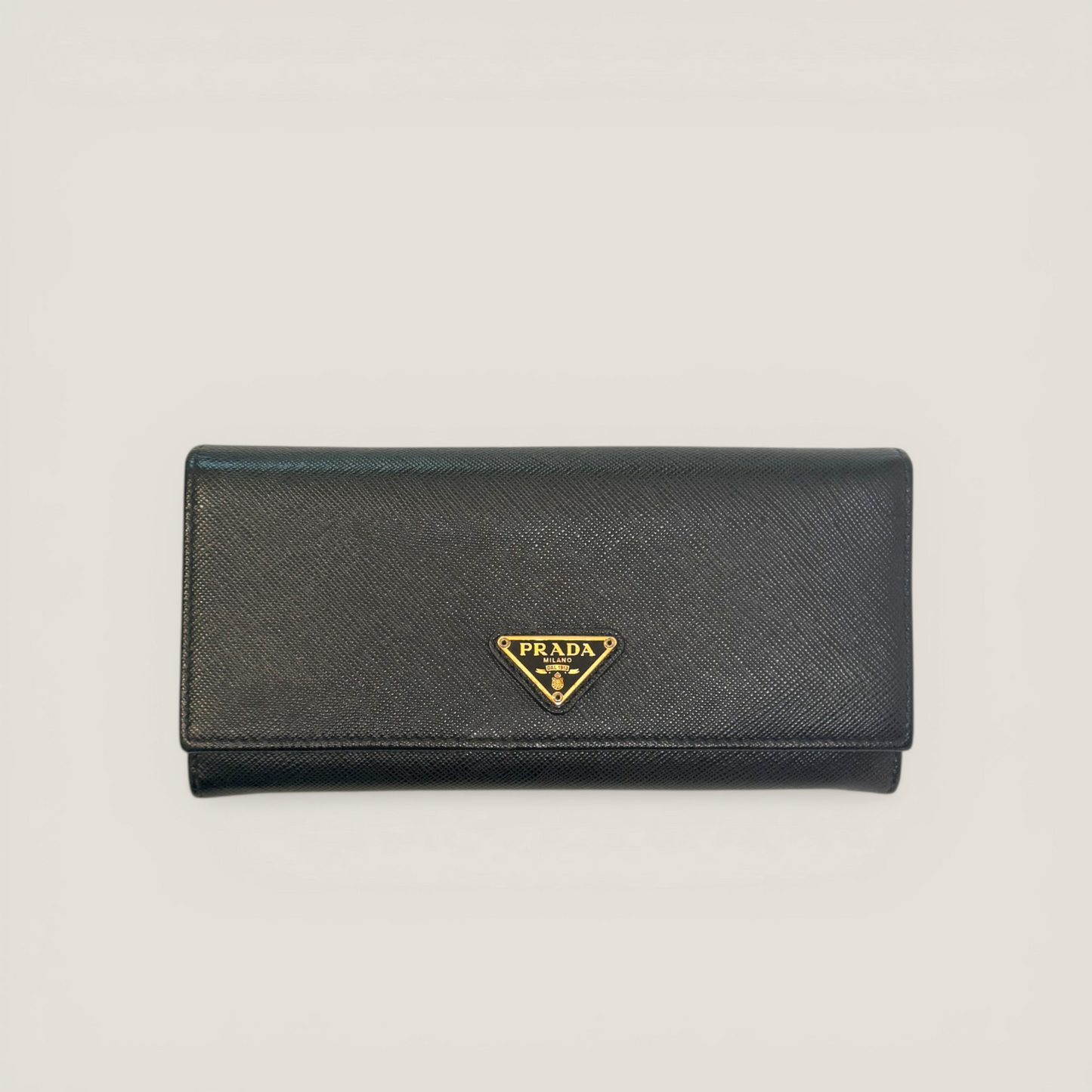 Prada Continental Wallet | Black Saffiano Leather | Brand New