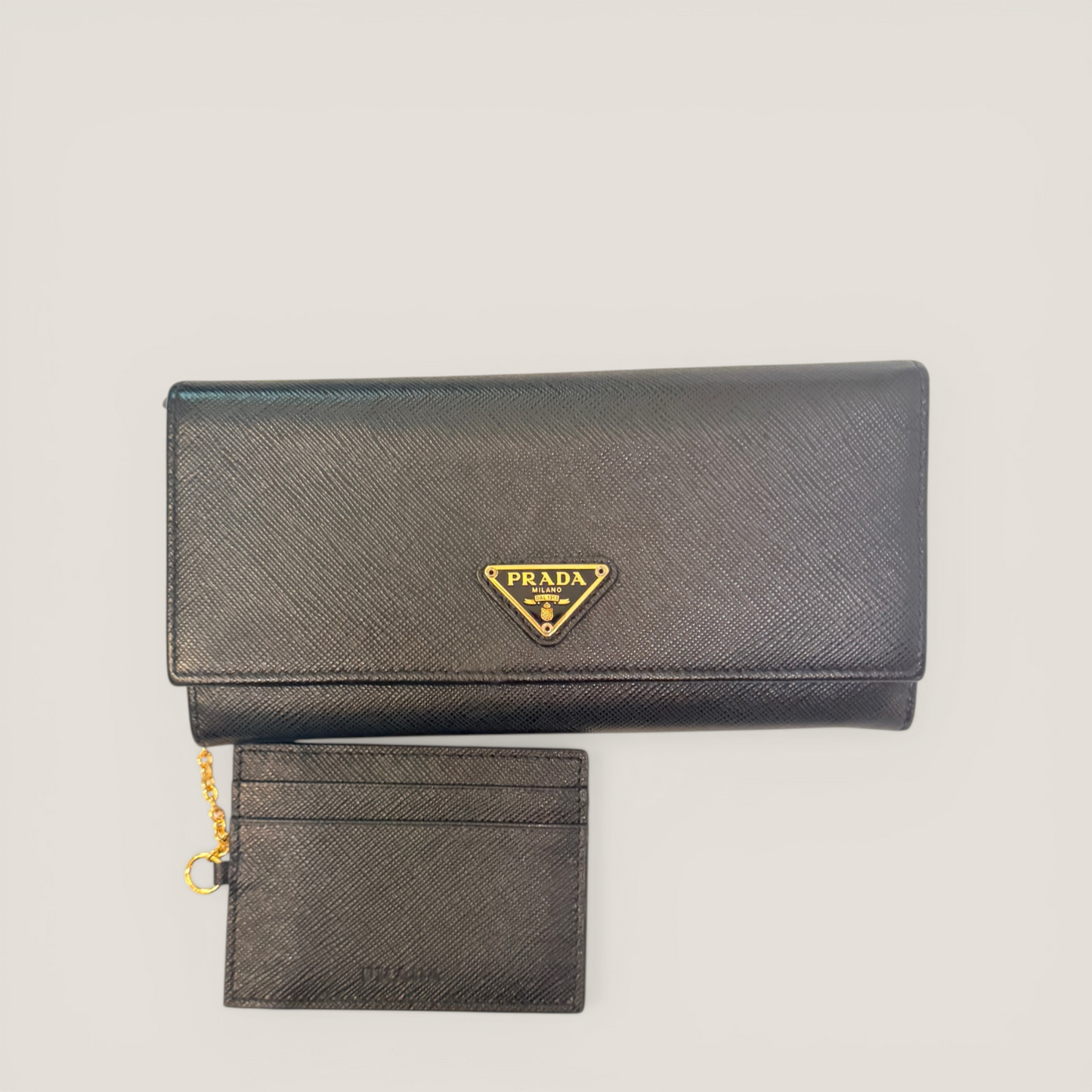 Prada Continental Wallet | Black Saffiano Leather | Brand New