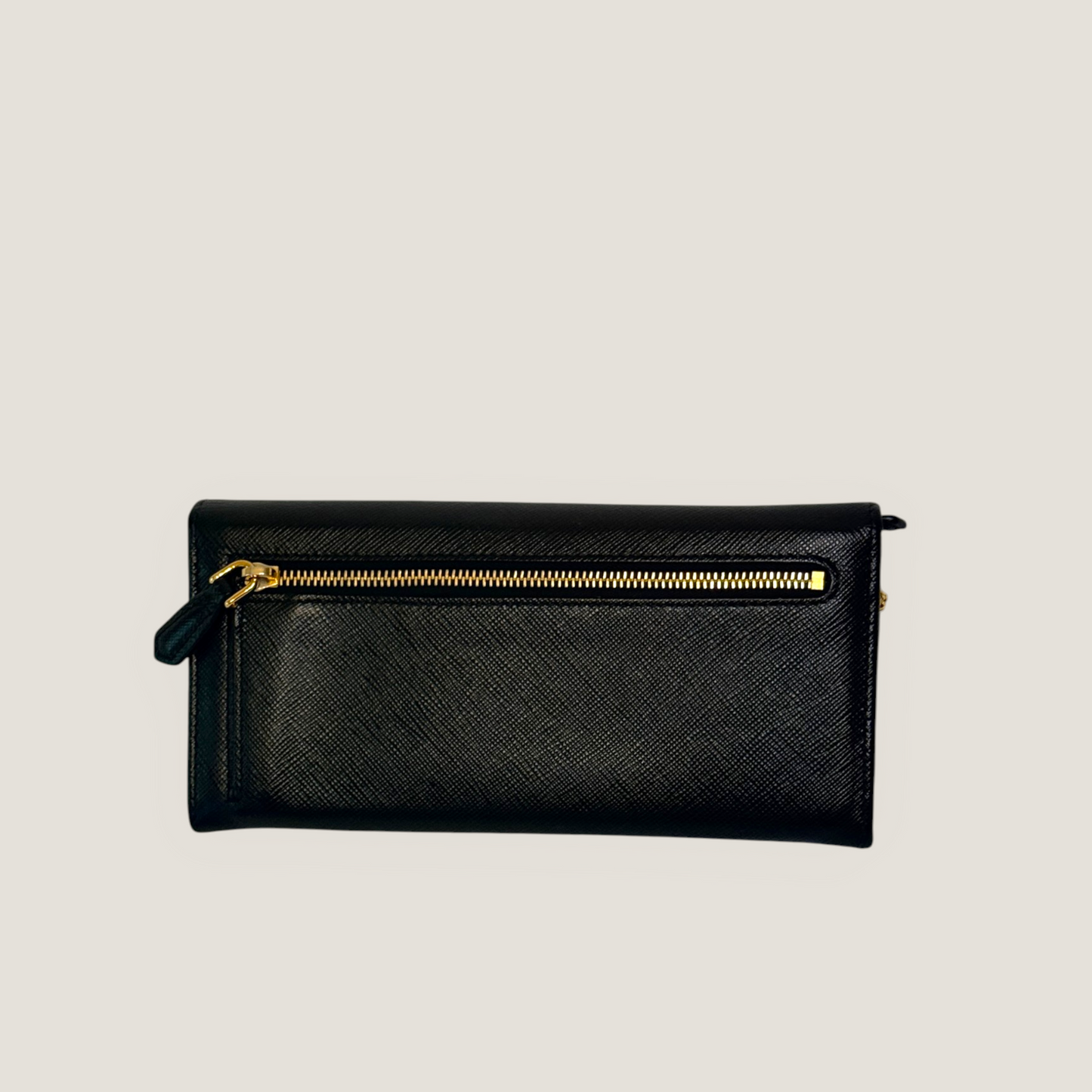 Prada Continental Wallet | Black Saffiano Leather | Brand New