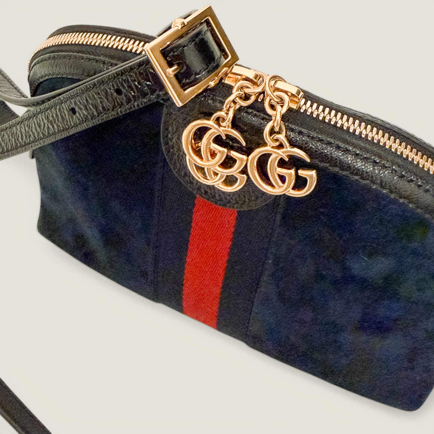 Gucci Ophidia Dome Small Crossbody Bag | Navy Suede