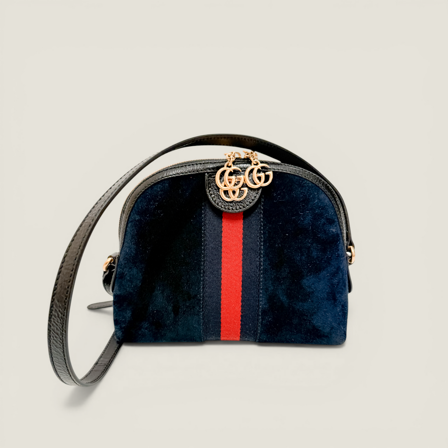 Gucci Ophidia Dome Small Crossbody Bag | Navy Suede