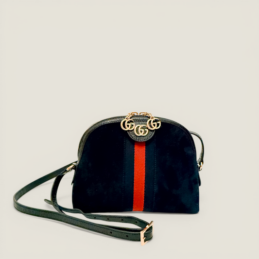 Gucci Ophidia Dome Small Crossbody Bag | Navy Suede