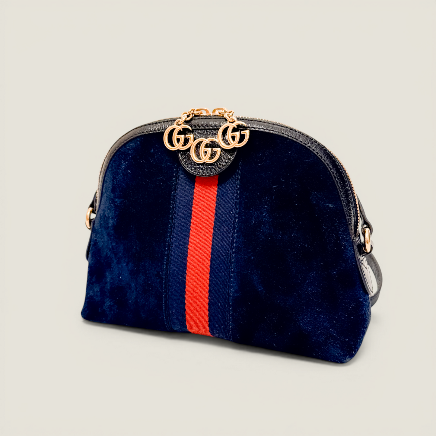 Gucci Ophidia Dome Small Crossbody Bag | Navy Suede