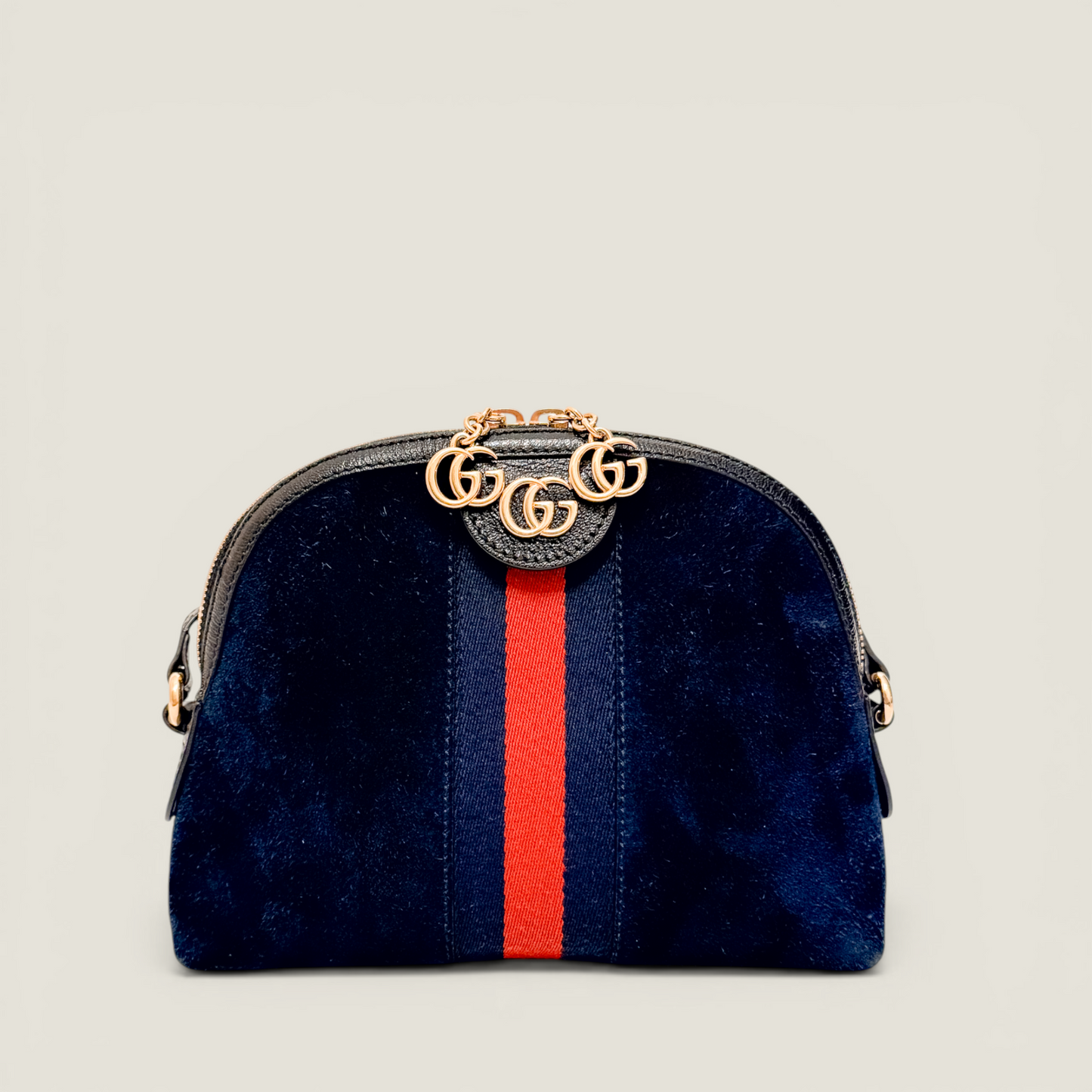 Gucci Ophidia Dome Small Crossbody Bag | Navy Suede