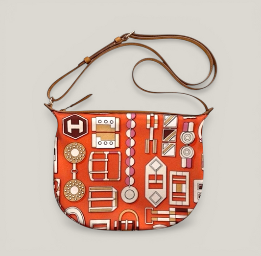 Hermès Sursoie To Go Pouch | Orange Poppy Naturel Sable Sésame | Brand New