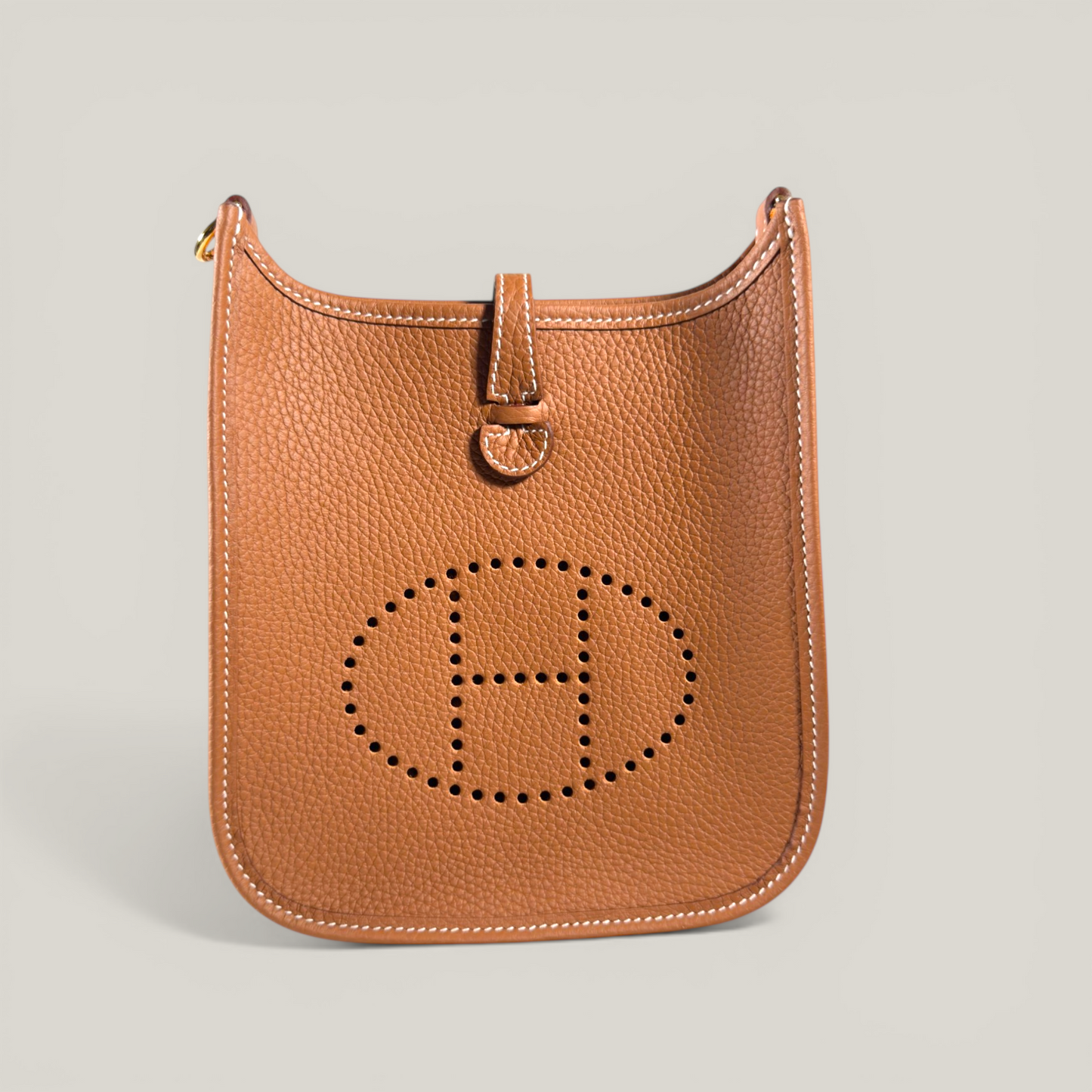 Hermès Mini Evelyne TPM | Gold Clemence Leather with Gold Hardware