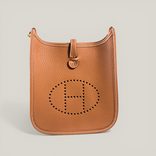 Hermès Mini Evelyne TPM | Gold Clemence Leather with Gold Hardware