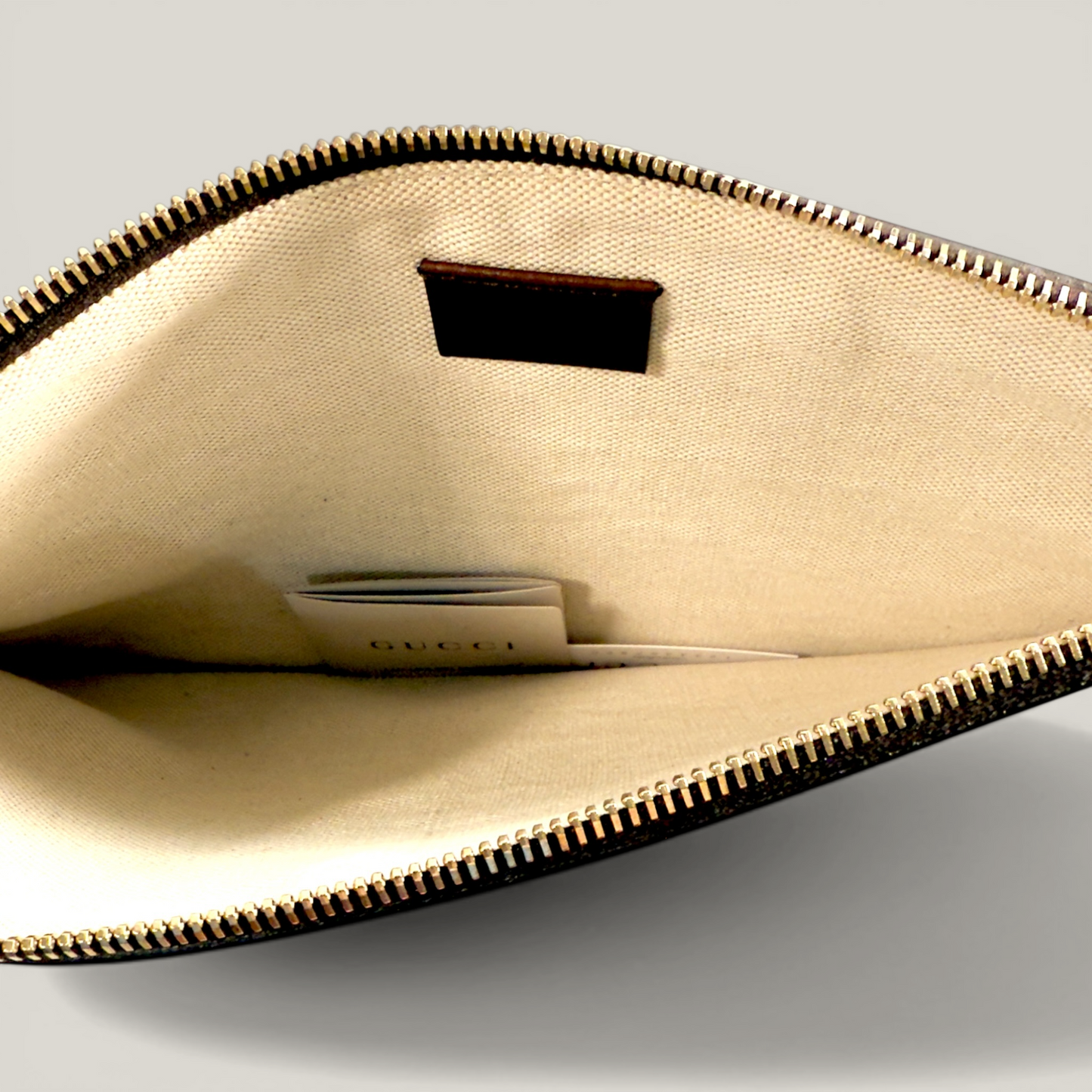 Gucci Brown Leather Clutch Pouch | Classic Edition | New
