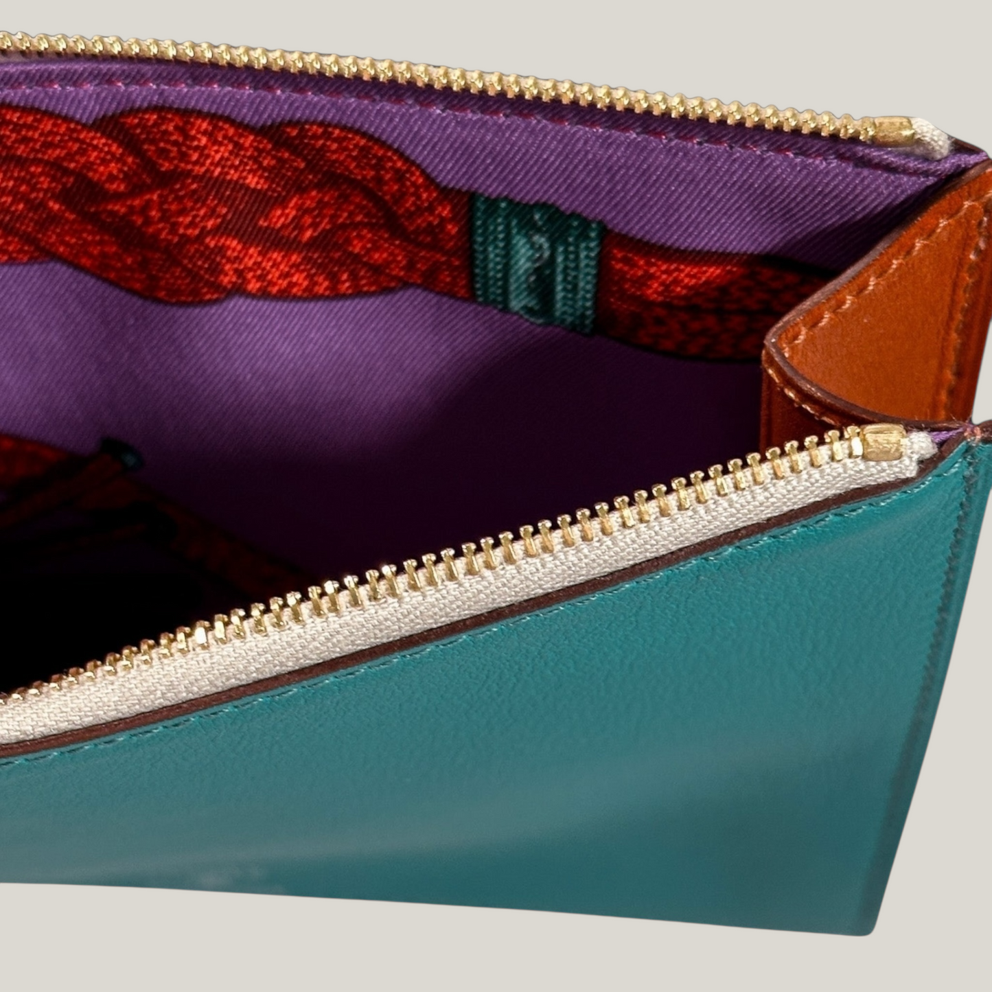 Hermès Trousse Plate Découpée Zippée MM | Veau Leather & Printed Silk Twill | Petit h | New