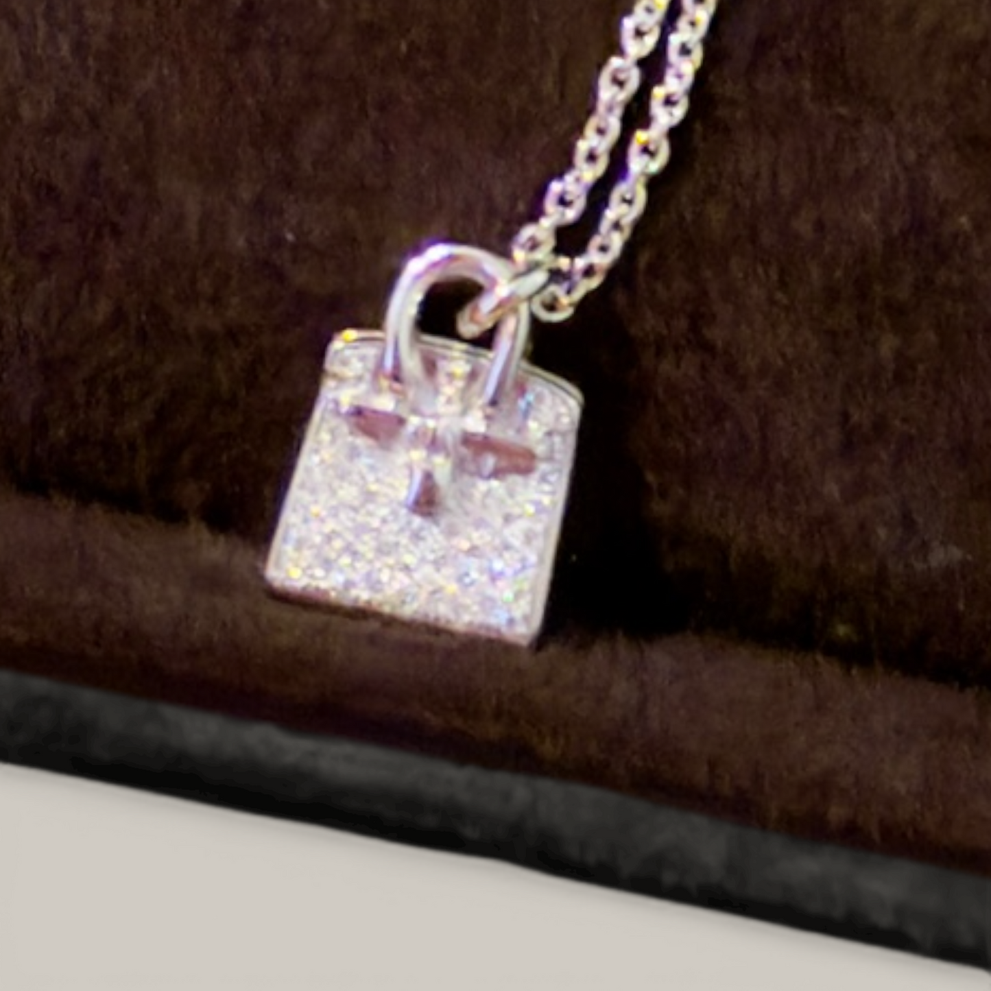 Hermès Amulettes Birkin Pendant Necklace | 18K White Gold Diamond